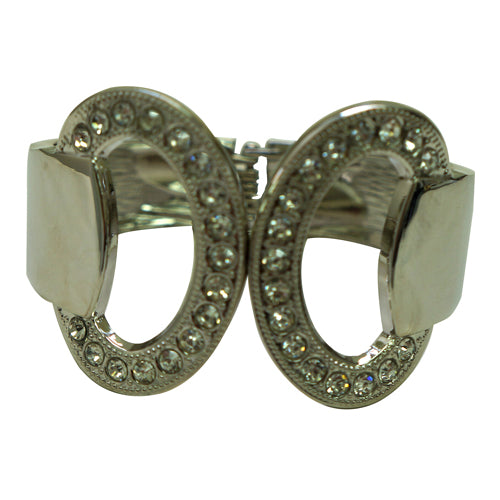 Silver buckle hinged bracelet