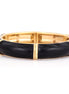 Gold Plated Black Hinged Bracelet