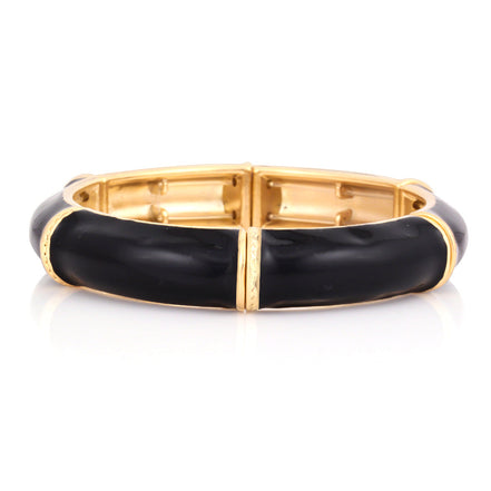 Gold Plated Black Hinged Bracelet