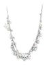 Silver-Tone Crystal And Gray Pearl Necklace
