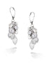Silver-Tone Metal Crystal With Gray Pearl Earrings