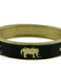 Black and gold hinged elephant bracelet