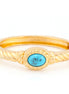 GOLD TURQUOISE HINGED BRACELETS  #FW1203404 (MF16)