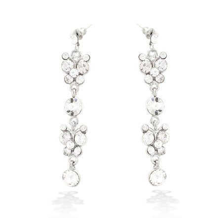 Silver Tone Crystal Earrings