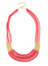 Gold-Tone Coral And Red Bead Necklace