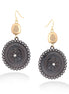 Gold-Hematite Round Earrings