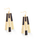 Gold-Tone Black Enamel Earrings