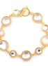 Gold-Tone Metal White Crystal Bracelets