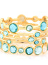 Gold-Tone Metal Mint Crystal Set Of 5 Bangles