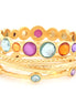 Gold-Tone Metal Multi Color Crystal Set Of 6 Bangles