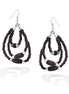 Silver-Tone Black Beads Earrings