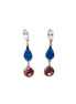 Pink, Turquoise and crystal dangle earrings