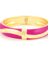 Gold-Tone Fuchsia Hinged Bracelets