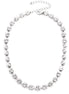 Silver-Tone White Crystal Necklace