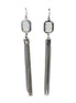 Silver crystal earrings with silver tassle