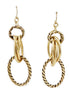 Multi linked chain gold rustic earrings