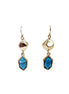 Turquoise and gold pentagon shaped earrings