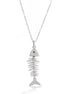 Silver-Tone Fish Pendant Crystal Necklace