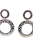 Double round silver earrings with mini holes