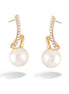 White Pearl With Crystal Gold Earring