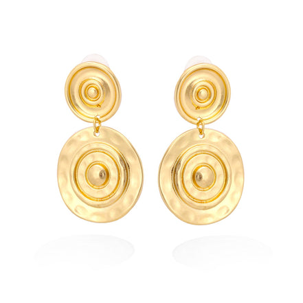 Gold-Tone Metal Round Earrings