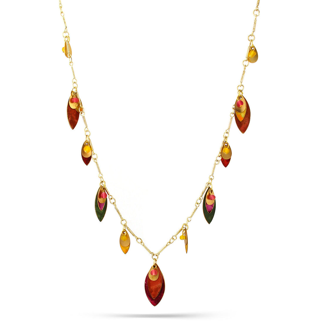 Gold-Tone Metal Patina Necklace