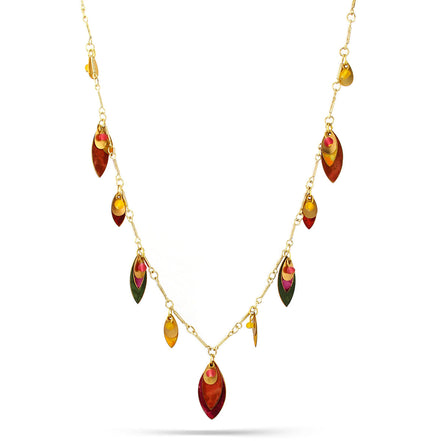 Gold-Tone Metal Patina Necklace