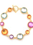 Gold-Tone Metal Multi Color Crystal Bracelets