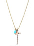 Gold Oxide  Cross Charm Necklace
