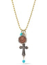Gold Oxide  Cross Charm Necklace