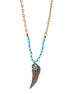 Gold-Tone Metal Turquoise Charm Necklace