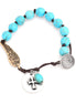 Silver-Tone Metal Turquoise Charm Wrap Around Bracelets