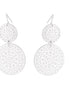 Silver-Tone Metal Round Filigree Earrings