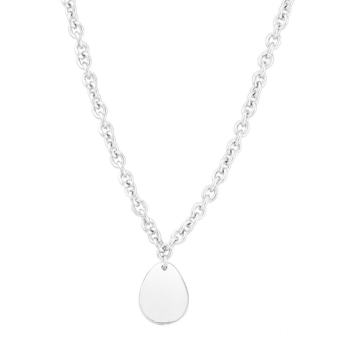 Silver-Tone Tear Drop Chain Necklace