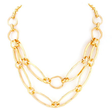 Gold-Tone Metal Linl Necklace