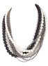 Rhodium-Tone,Metal,Black,And,White,Pearl,Necklace