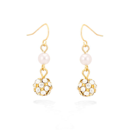 Gold-Tone Crystal Pearl Earrings