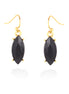 Gold-Tone Black Marquise Earrings