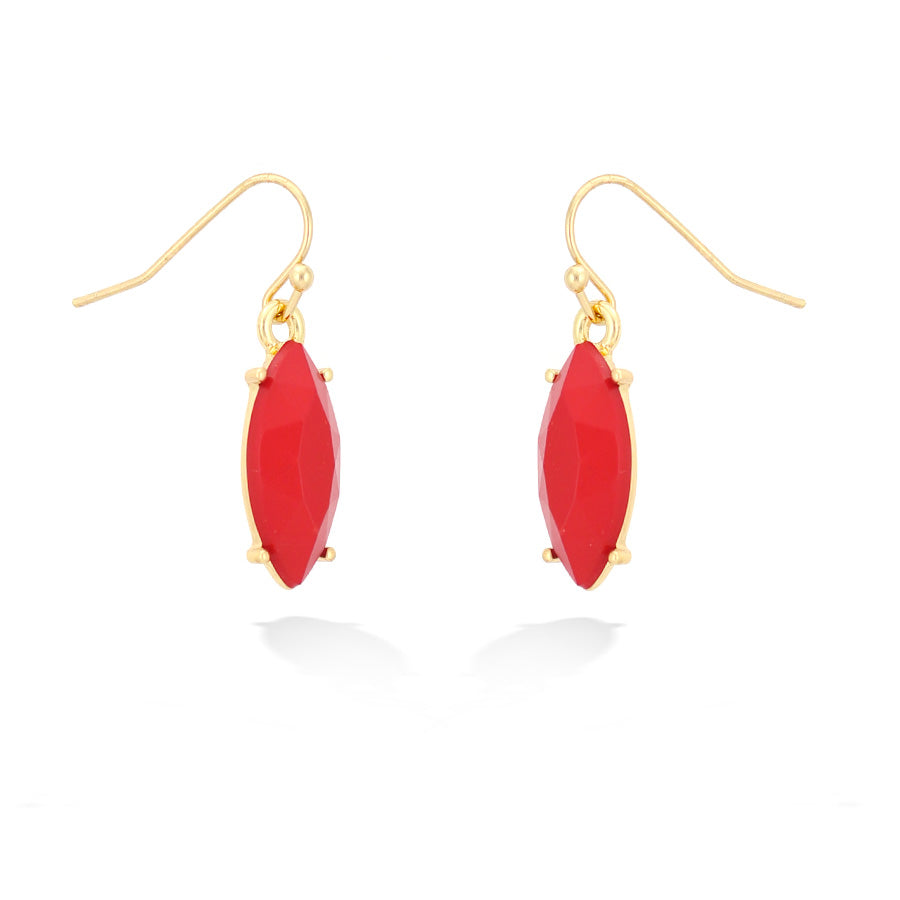 Gold-Tone Red Facetet Darrings