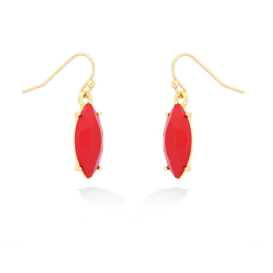 Gold-Tone Red Facetet Darrings