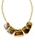 Gold square block necklace