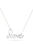 Rhodium-Tone Metal Love Necklace