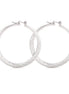 Silver-Tone Steel Post Hoop Earrings