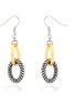 Gold Silver-Tone Metal Rope Earrings