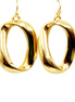 Round gold chain open circle earrings