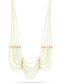 Gold-Tone Metal White Pearl Necklace