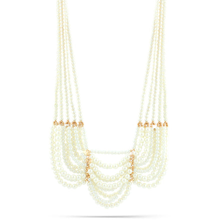 Gold-Tone Metal White Pearl Necklace