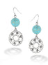 Silver-Tone Metal Turquoise Earrings