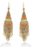 Gold-Tone Antique Brown Natural  Seed Bead Earrings 
