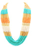 Multicolor Bead Gold Long Indian Necklace
